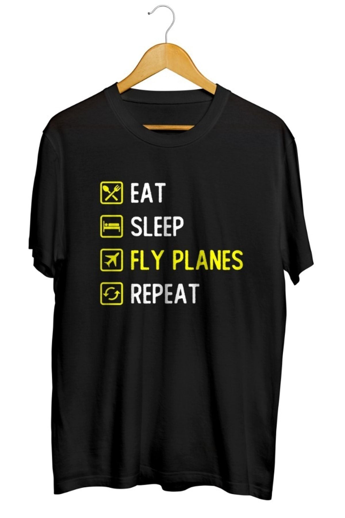 Pilot Baskılı Unisex Tişört