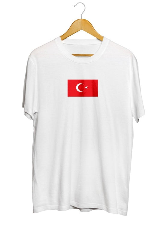 Türk Bayrağı Baskılı Unisex Tişört