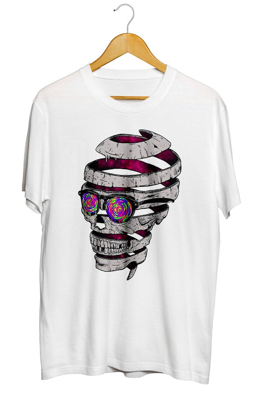 Funky Skull Baskılı Unisex Tişört