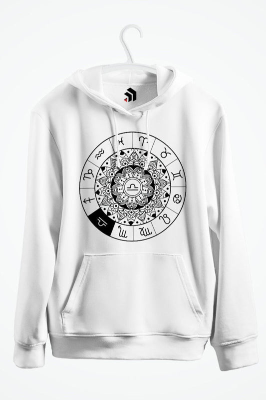 Libra - Terazi Burcu Baskılı Kapşonlu Sweatshirt
