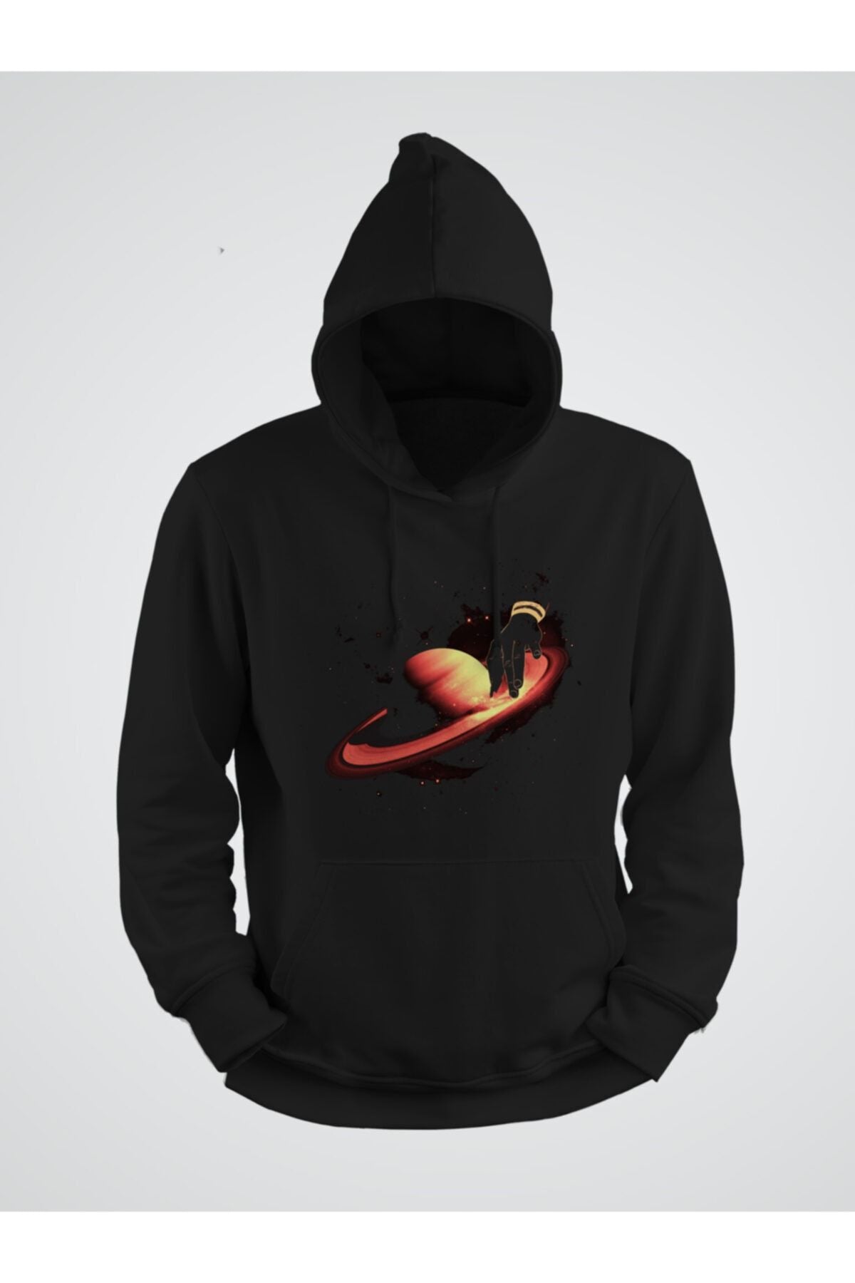 Dj Satürn Baskılı Kapüşonlu Sweatshirt