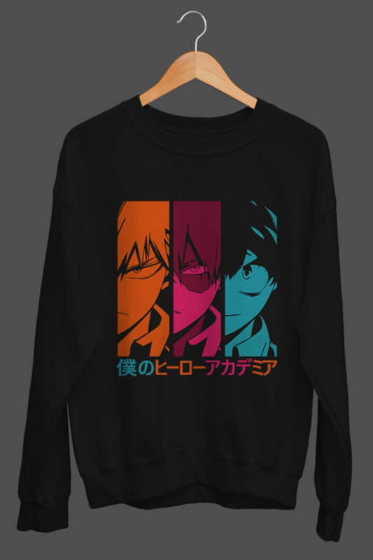 Bakugo Izuku Todoroki My Hero Academia Anime Baskılı Sweatshirt