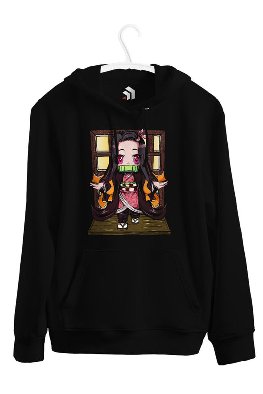 Nezuko Chibi Anime Baskılı Unisex Kapşonlu