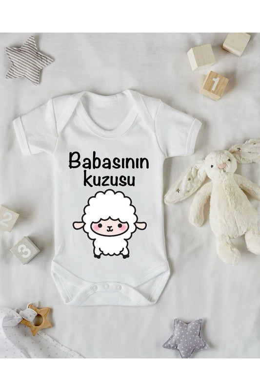 Babasının Kuzusu Baskılı Bebek Zıbını