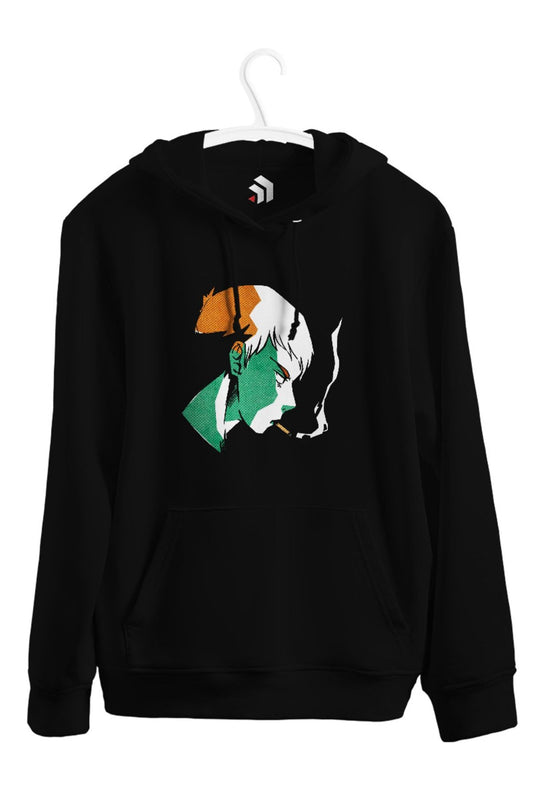 Smoking Anime Boy Baskılı Unisex Kapşonlu