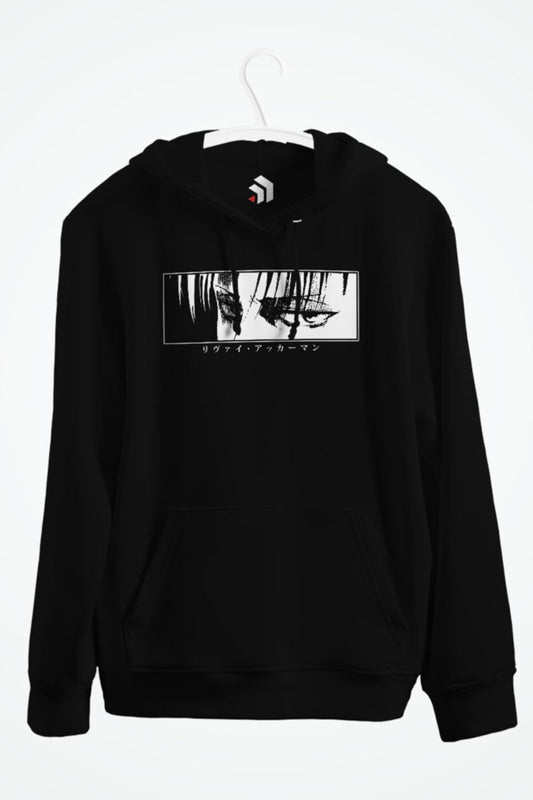 Levi - Stare - Snk Anime Baskılı Kapşonlu Sweatshirt