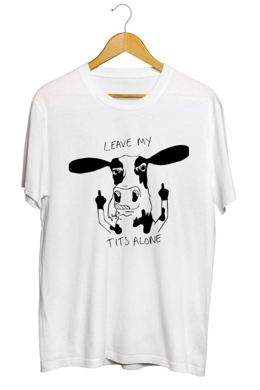 Vegan Inek M*melerimi Rahat Bırak Baskılı Unisex Tişört