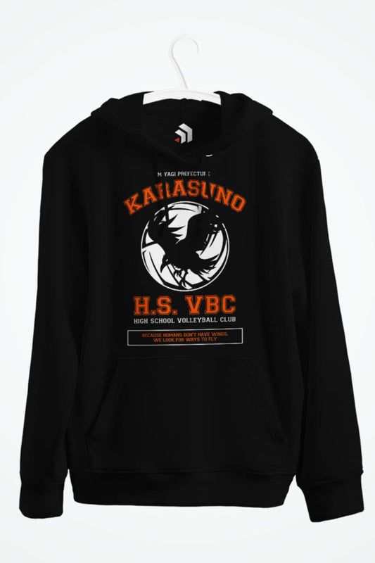 Karasuno Anime Baskılı Kapşonlu Sweatshirt