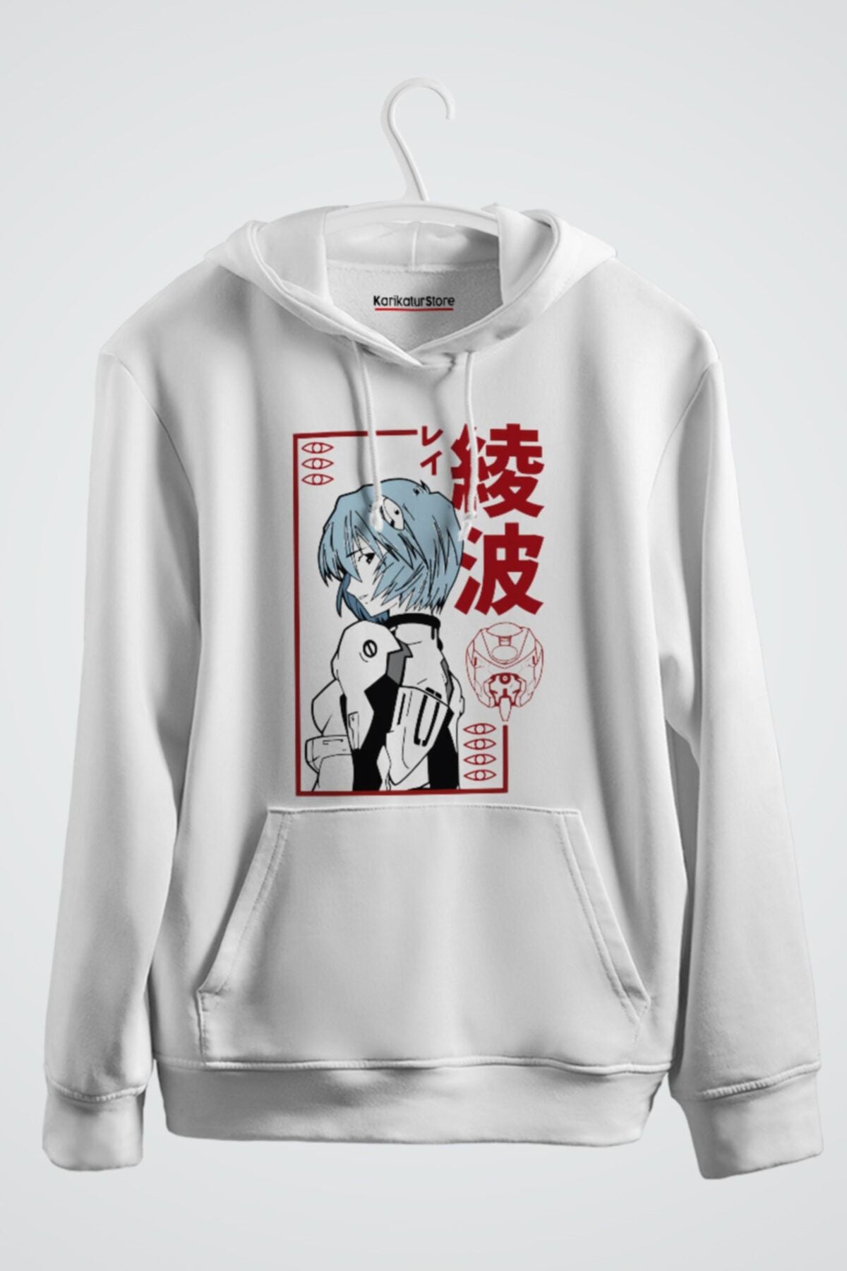 Rei Ayanami Evangelion Anime Baskılı Kapşonlu Sweat