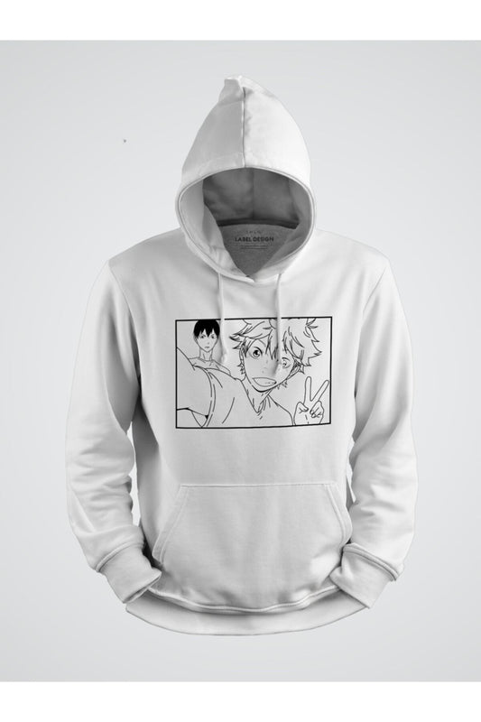 Hinata Shoyo Peace Haikyuu Anime Baskılı Kapşonlu Sweat