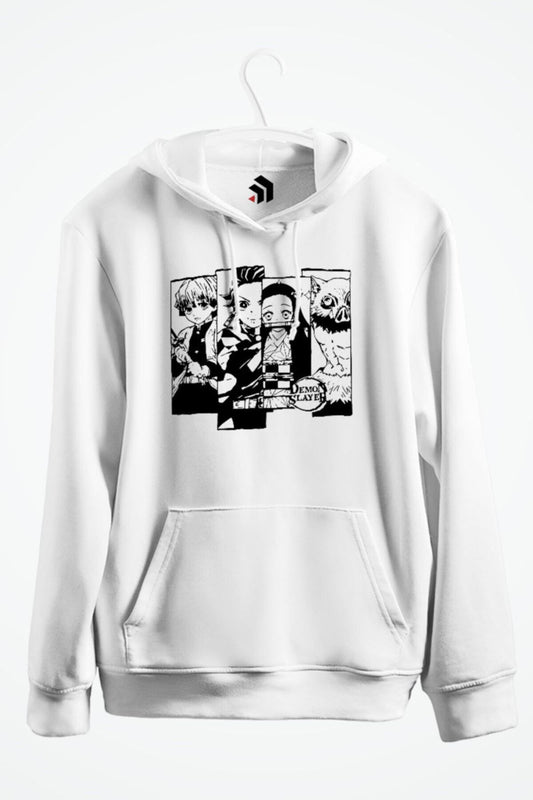 Demon Slayer Everything Team Anime Baskılı Kapşonlu Sweatshirt