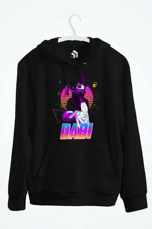 Dabi Retro Style Anime Baskılı Kapşonlu Sweatshirt