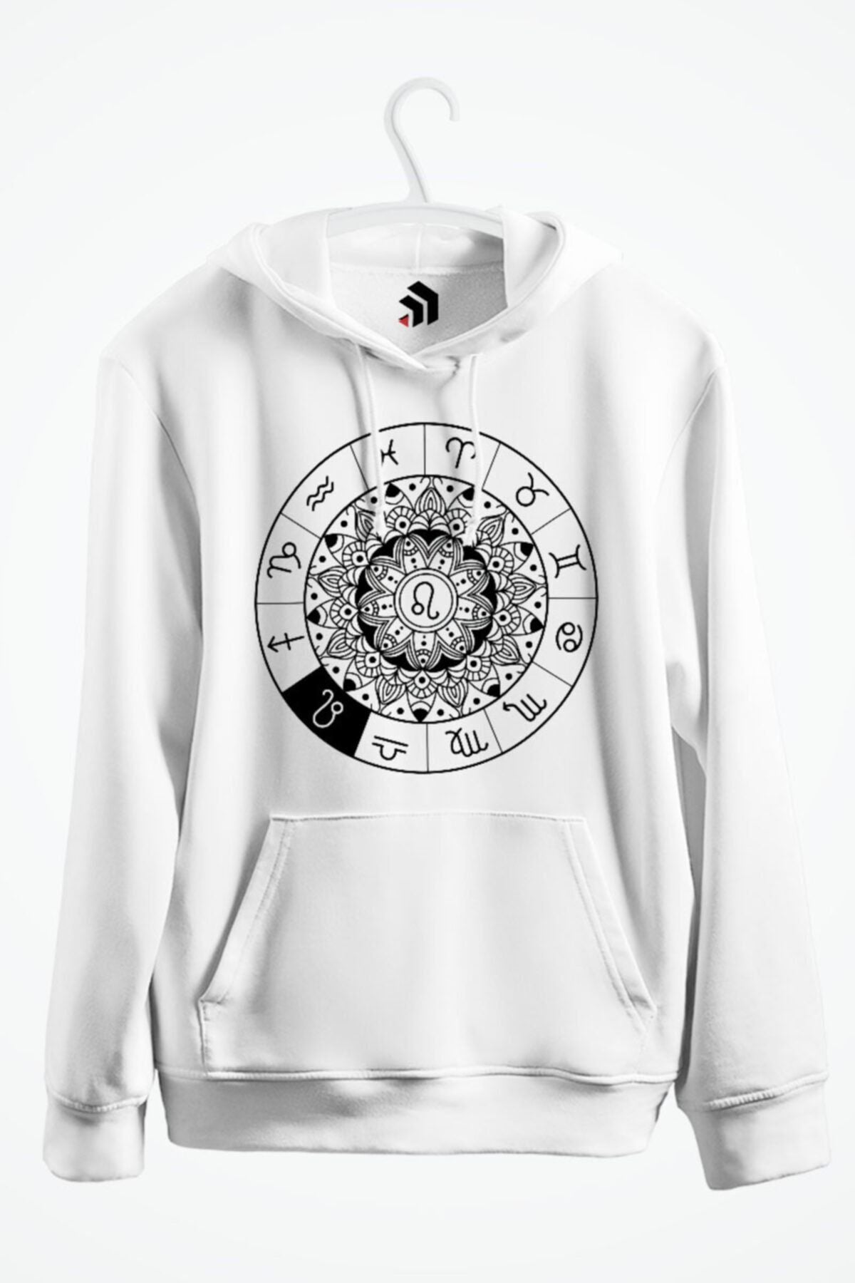 Leo - Aslan Burcu Baskılı Kapşonlu Sweatshirt