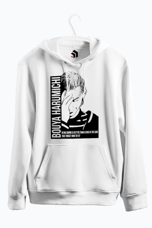 Bouya Harumichi Anime Baskılı Kapşonlu Sweatshirt