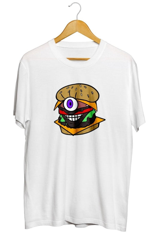 Hamburger Göz Baskılı Unisex Tişört