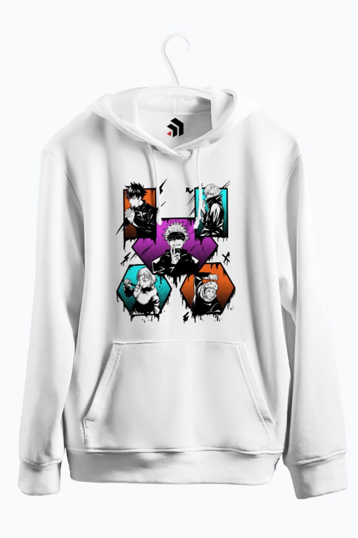 Jujutsu Kaisen Garffiti Anime Baskılı Kapşonlu Sweatshirt