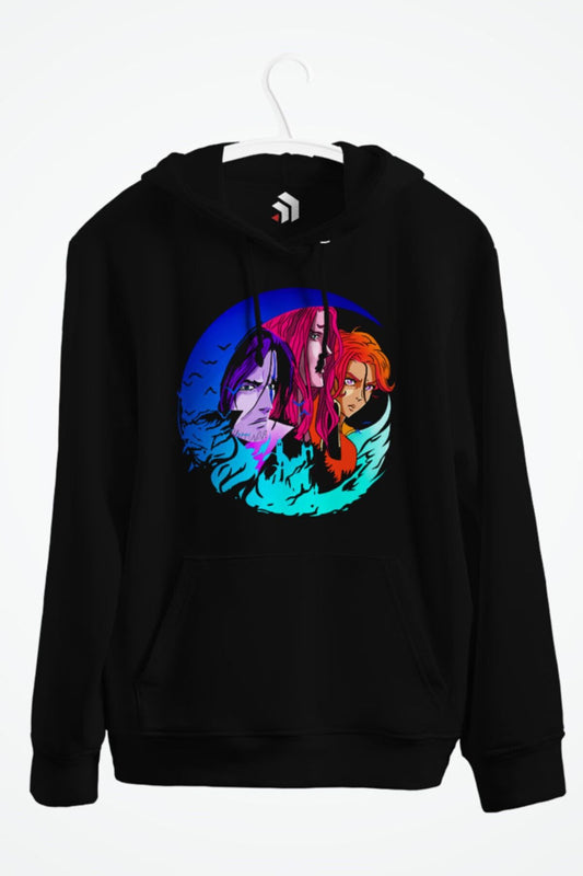 Castlevania Neon Circle Anime Baskılı Kapşonlu Sweatshirt