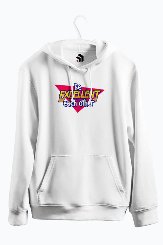 Be Excellent To Each Other Baskılı Kapşonlu Sweatshirt