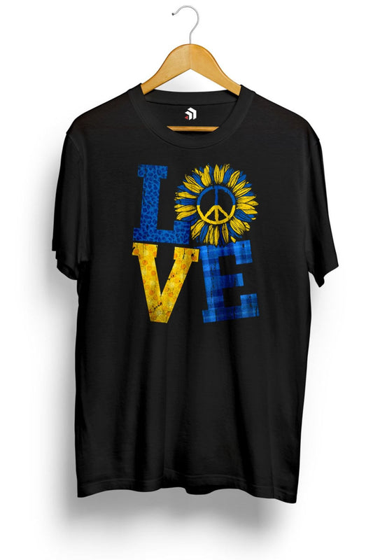 Sunflower Ukraine Love Peace - Ukrayna Bayrağı Baskılı Tişört