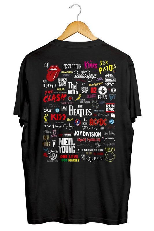 Heavy Metal Band Music - Sırt Baskılı Unisex Tişört