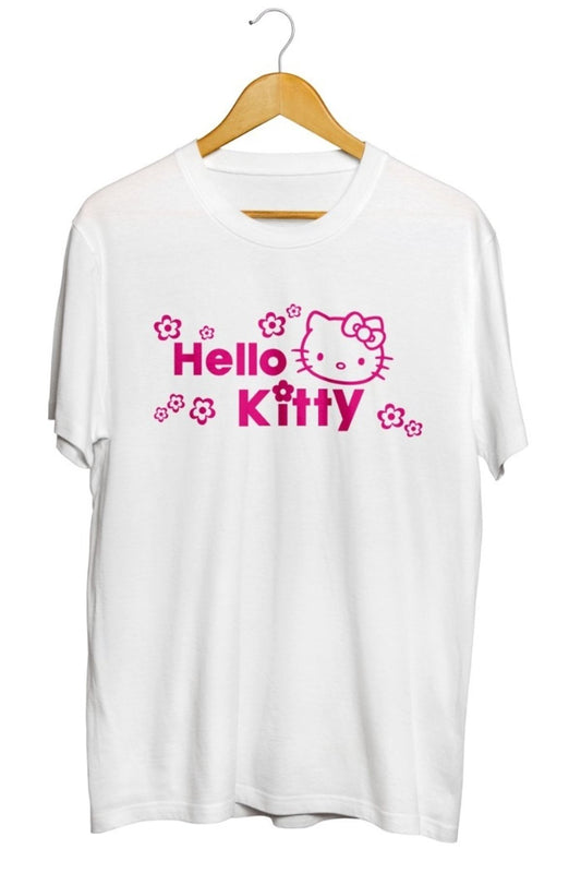 Hello Kitty Kurela Baskılı Unisex Tişört