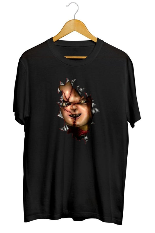 Chucky Hot Sfregiato Baskılı Unisex Tişört