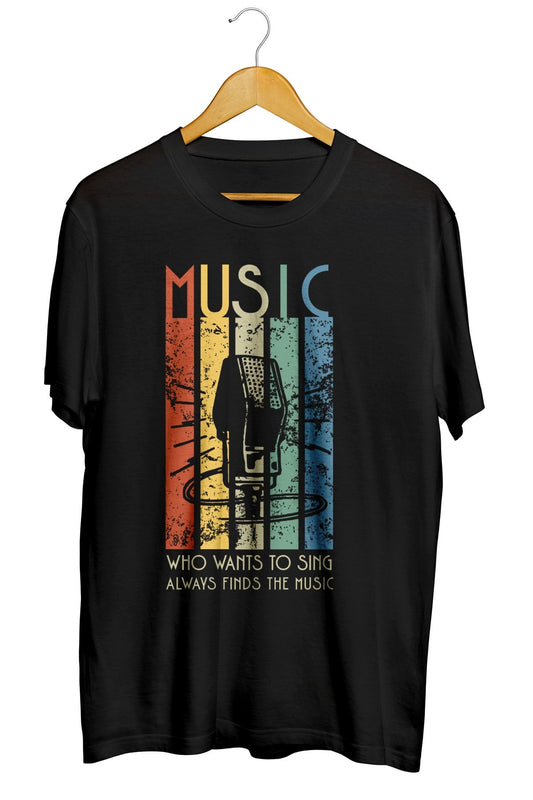 Singer Retro Stripes Baskılı Unisex Tişört