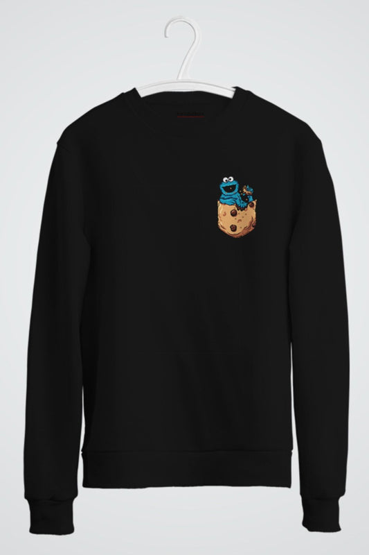 Monster Cookie In Pocket Baskılı Sweatshirt