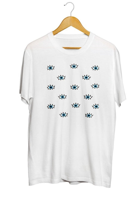 Mavi Göz Baskılı Unisex Tişört