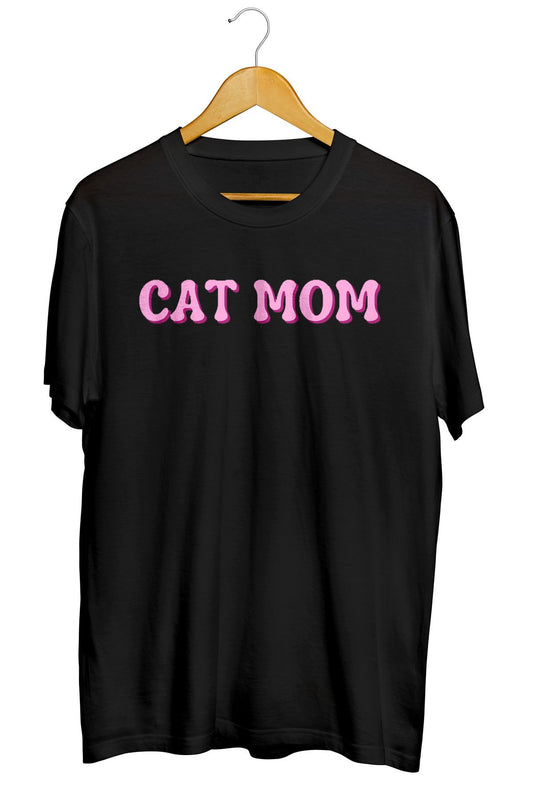 Cat Mom Baskılı Kaliteli Tişört