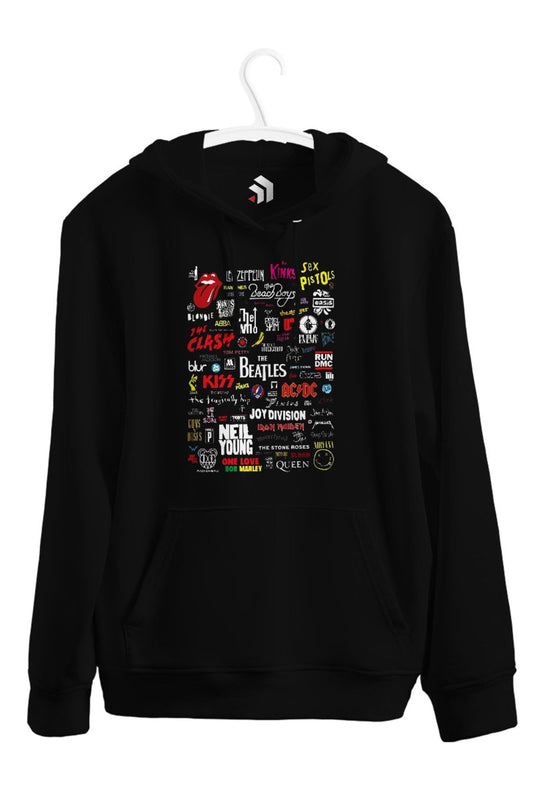 Heavy Metal Band Music Baskılı Unisex Kapşonlu
