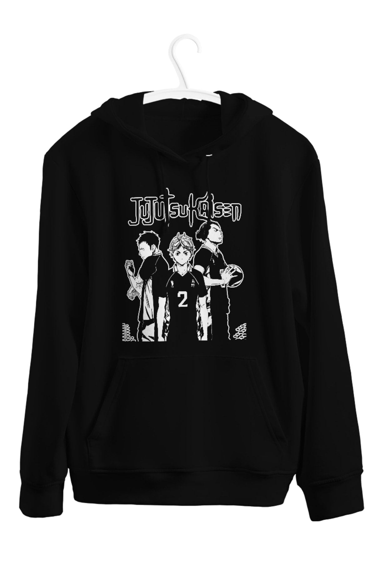 Jujutsu Kaisen Haikyuu Anime Baskılı Unisex Kapşonlu