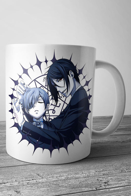 Black Butler Sebastian And Ciel Pentagram Anime Baskılı Kupa Bardak