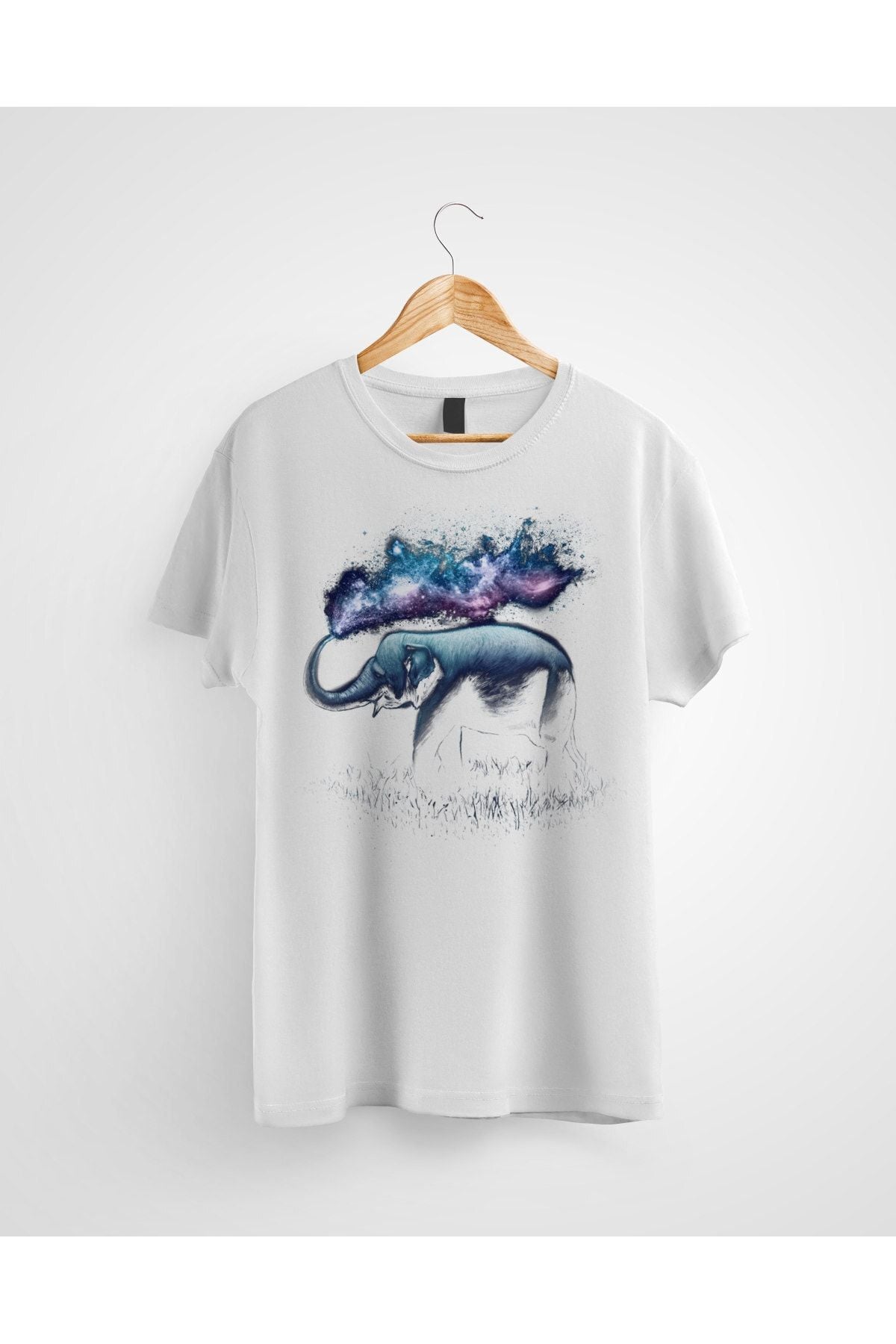 Unisex Filin Bulut Hali Baskılı Tshirt