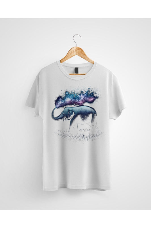 Unisex Filin Bulut Hali Baskılı Tshirt