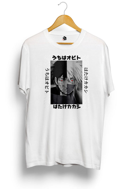 Uchiha Obito Hatake Kakashi Naruto Anime Baskılı Tişört
