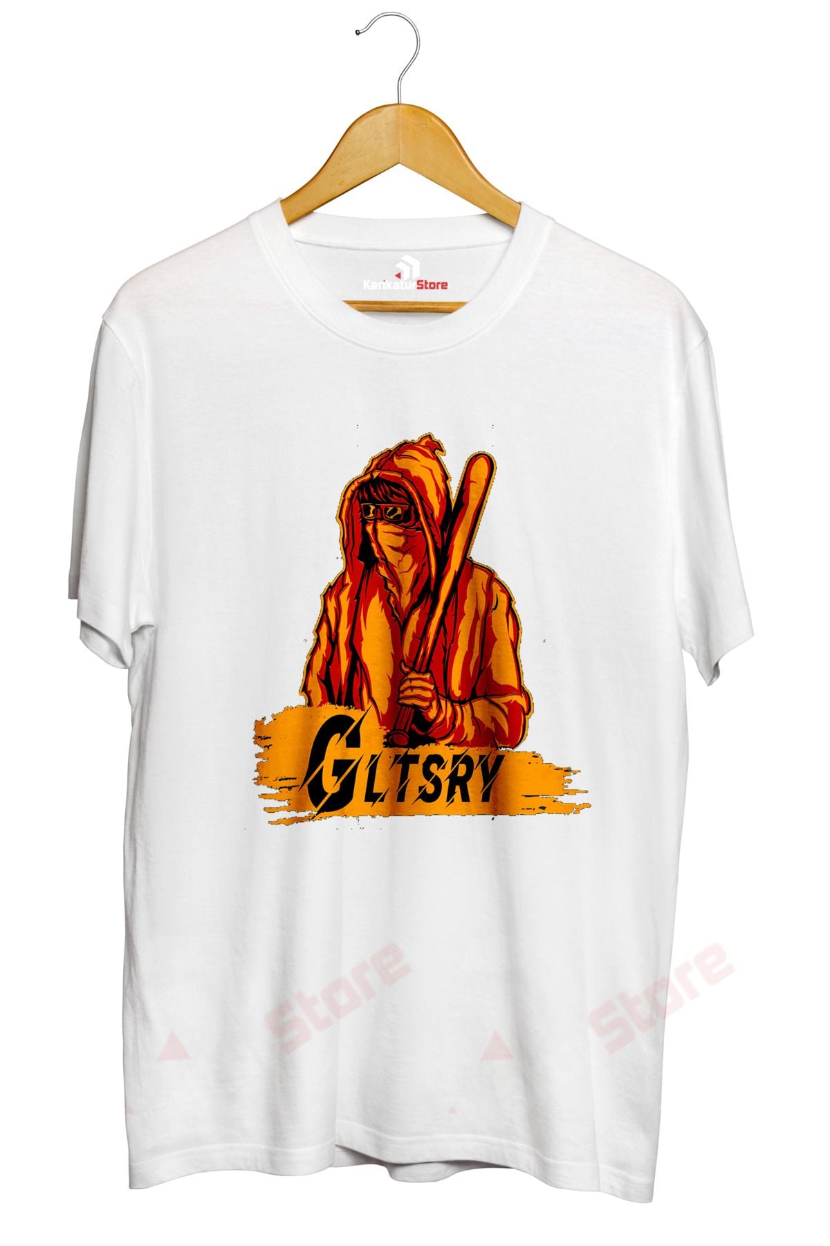 GLTSRY sarı kırmızı Tasarımlı Baskılı Tişört