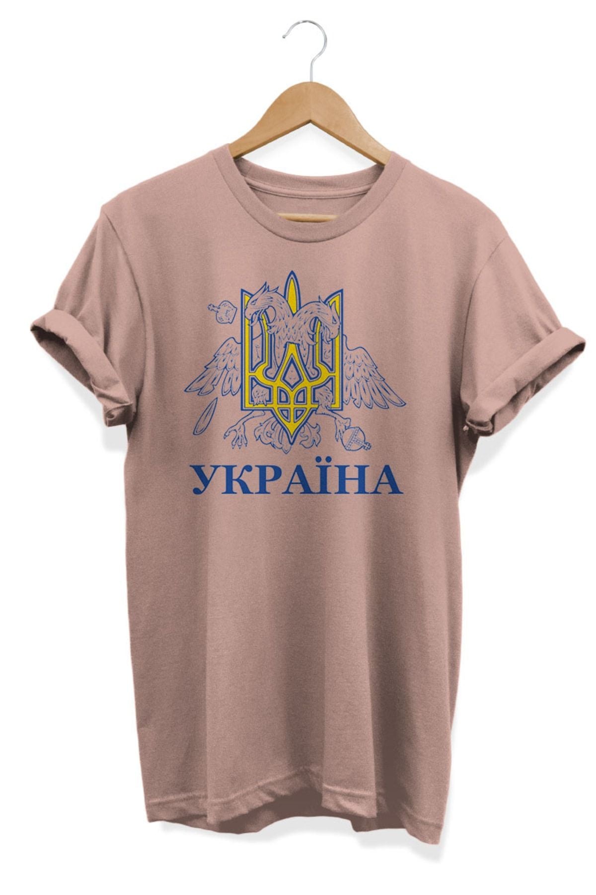 Ukrayna Arması Baskılı Oversize Tişört