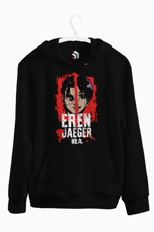Attack On Titan Final Season Eren Evolution Anime Baskılı Kapşonlu Sweatshirt