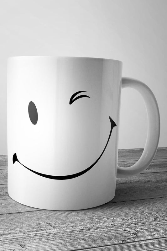 Smiley Face Baskılı Kupa Bardak