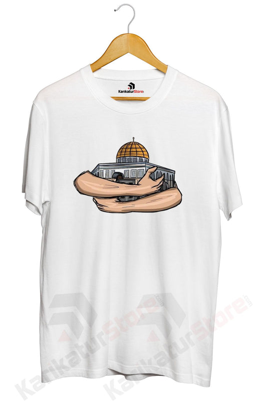 Özgür Filistin Mescid-i Aksa Tasarımlı Baskılı Tişört