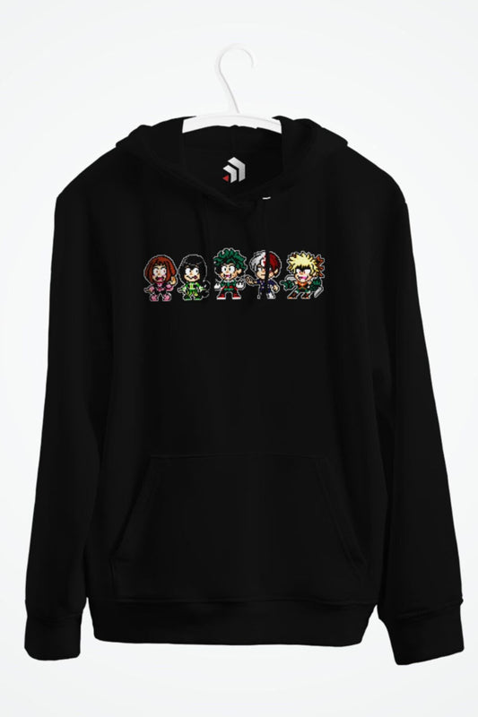 My Hero Pixels Anime Baskılı Kapşonlu Sweatshirt