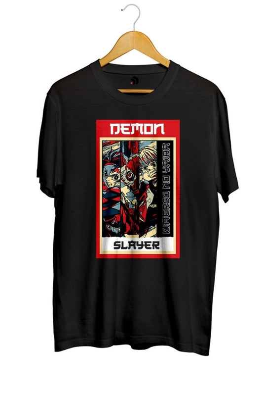 Demon Slayer Retro Baskılı Unisex Tişört