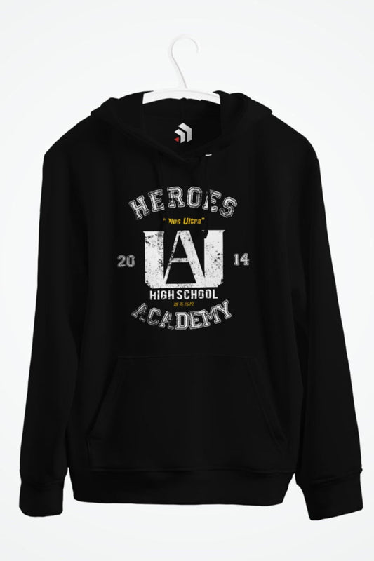 Ua - Hero Academy Anime Baskılı Kapşonlu Sweatshirt