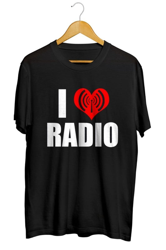 I Love Radio Baskılı Unisex Tişört