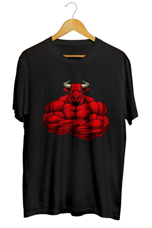 Muscular Red Bull Baskılı Unisex Tişört