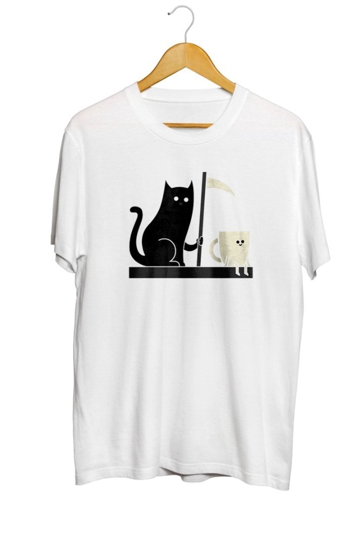 Azrail Kedi Baskılı Unisex Tişört