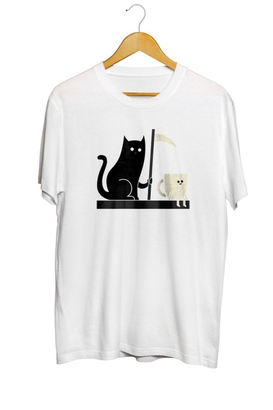 Azrail Kedi Baskılı Unisex Tişört