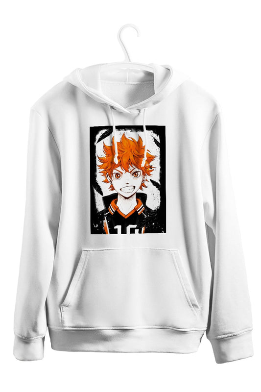 Raven Anime Baskılı Kapşonlu Sweatshirt