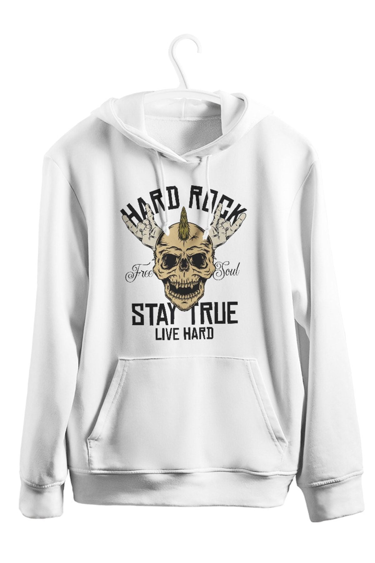 Hard Rock Baskılı Kapşonlu Sweatshirt